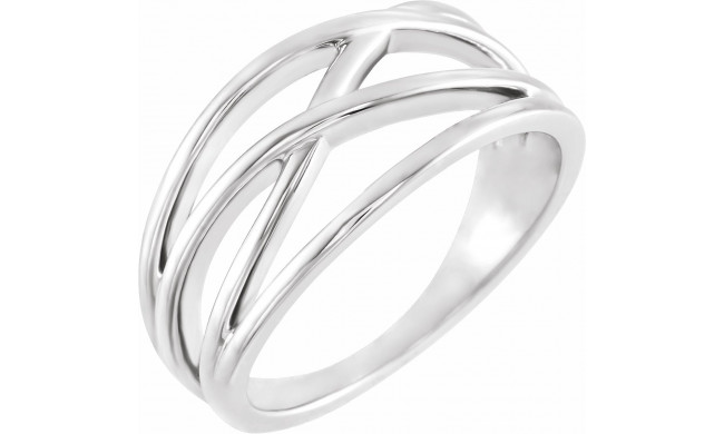 14K White 10.2 mm Criss-Cross Ring - 51514101P