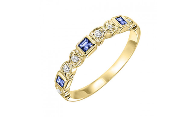 Gems One 14Kt Yellow Gold Diamond (1/10Ctw) & Sapphire (1/6 Ctw) Ring - FR1070-4YD