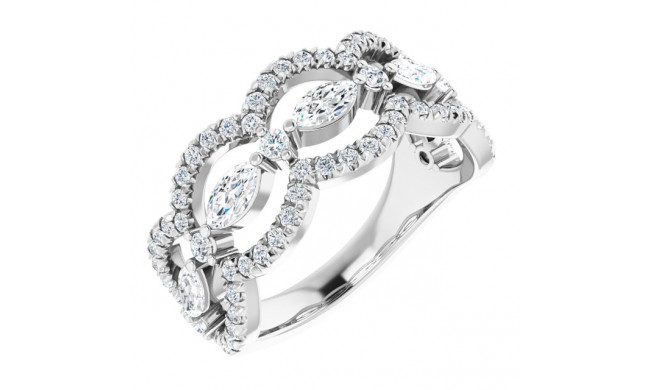 Platinum 1 1/3 CTW Diamond Anniversary Band - 123870603P