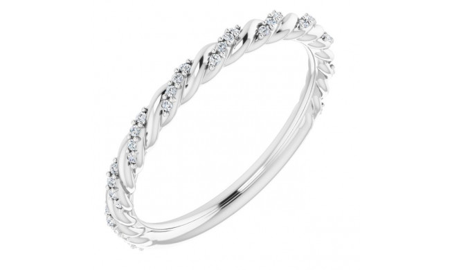 14K White 1/8 CTW Diamond Pavu00e9 Twisted Anniversary Band - 1226806000P