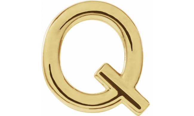 14K Yellow Single Initial Q Earring - 86800198P