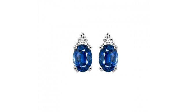 Gems One 10Kt White Gold Diamond (1/20Ctw) & Sapphire (5/8 Ctw) Earring - FE4027-1WDS