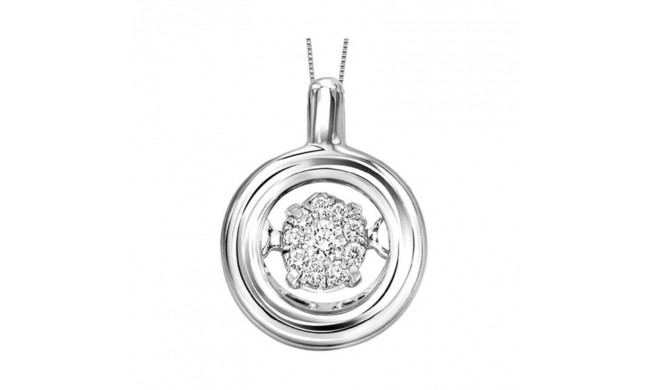 Gems One Silver (SLV 995) Diamond Rhythm Of Love Neckwear Pendant  - 1/10 ctw - ROL1102-SSWD