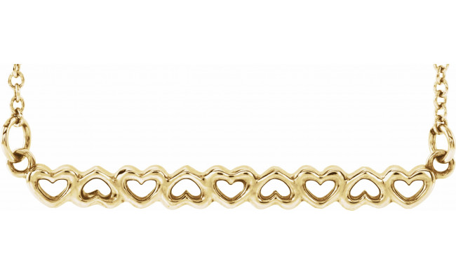 14K Yellow Heart Bar 16-18 Necklace - 86769601P