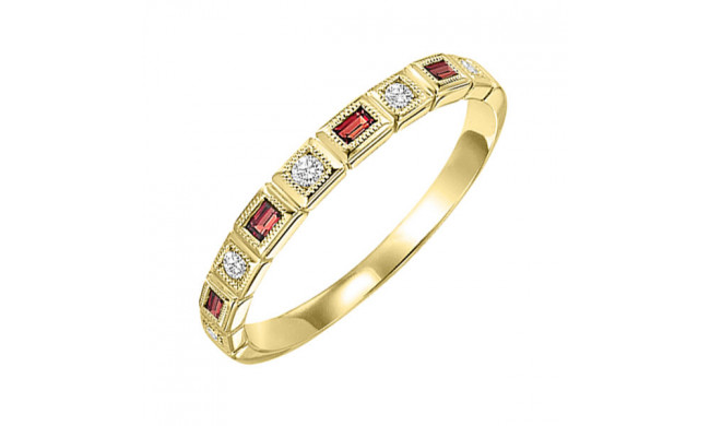 Gems One 10Kt Yellow Gold Diamond (1/12Ctw) & Garnet (1/8 Ctw) Ring - FR1201-1YD