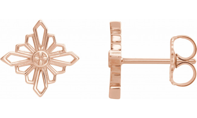 14K Rose Geometric Earrings with Backs - 86985602P