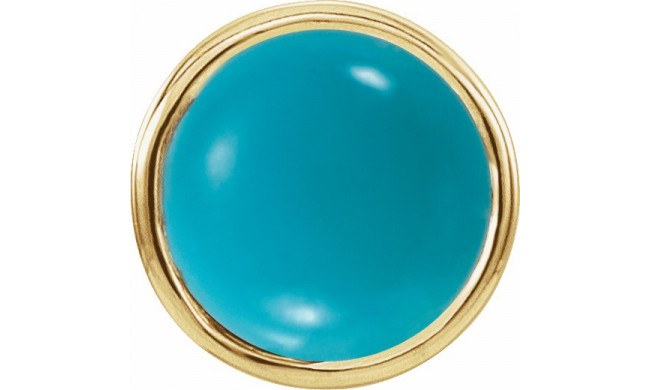 14K Yellow Turquoise Bezel-Set Single Earring - 2000316603P