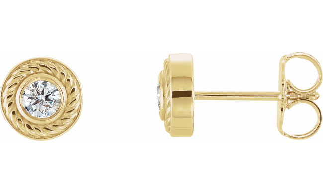 14K Yellow 1/5 CTW Diamond Rope Earrings with Backs - 861666005P