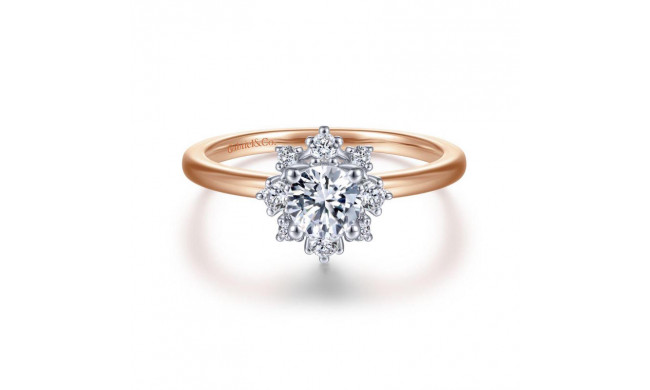 Gabriel & Co. 14k Two Tone Gold Starlight Halo Engagement Ring - ER14661R2T44JJ