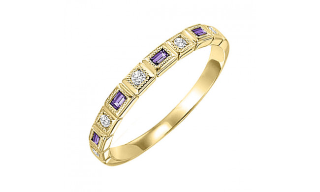 Gems One 10Kt Yellow Gold Diamond (1/10Ctw) & Amethyst (1/8 Ctw) Ring - FR1202-1YD