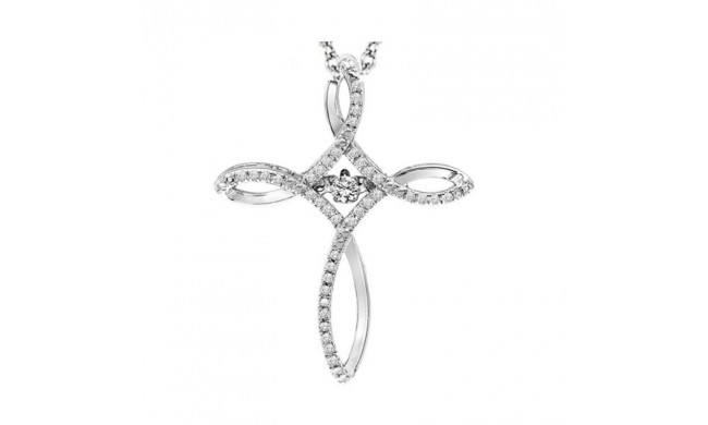 Gems One Silver (SLV 995) Diamond Rhythm Of Love Neckwear Pendant  - 1/6 ctw - ROL1088-SSWD