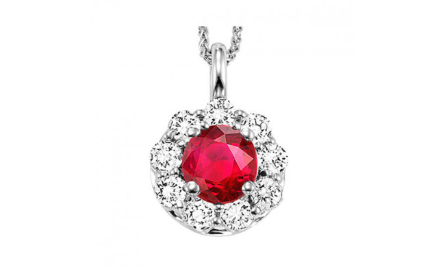 Gems One 14Kt White Gold Diamond (1/2Ctw) & Ruby (1/2 Ctw) Pendant - FP4066-4WCR