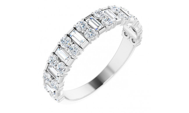 14K White 9/10 CTW Diamond Anniversary Band - 123837600P