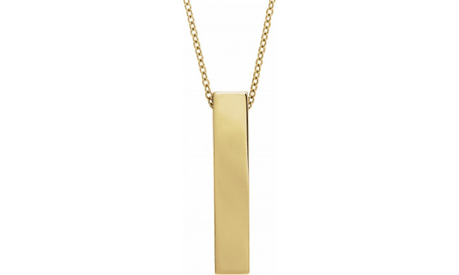 14K Yellow Sculptural Bar 16-18 Necklace - 86980202P