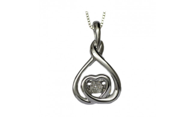 Gems One Silver (SLV 995) & Diamonds Stunning Neckwear Pendant - 1/10 ctw - ROL1184-SSD