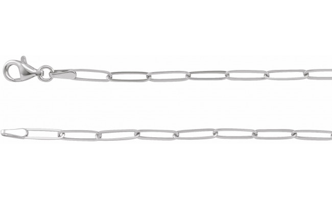 14K White 2.6 mm Elongated Link Chain 7 Bracelet - CH1094605P