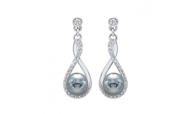 Gems One Silver Cubic Zirconia & Pearl (2 Ctw) Earring - ER10132-SSW