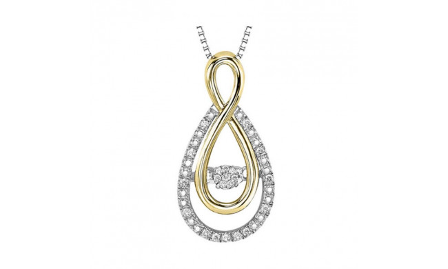 Gems One Silver (SLV 995) Diamond Rhythm Of Love Neckwear Pendant  - 1/10 ctw - ROL1082-SSYD