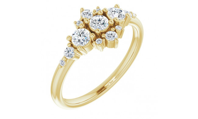 14K Yellow 1/2 CTW Diamond Stackable Ring - 124049605P