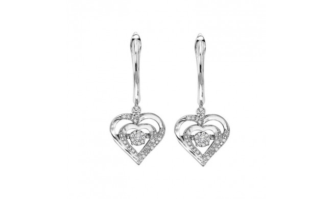 Gems One Silver (SLV 995) Diamond Rhythm Of Love Fashion Earrings  - 1/10 ctw - ROL2029-SSD