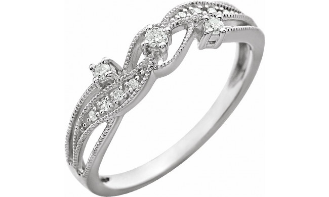 14K White 1/10 CTW Diamond Anniversary Band - 652387100P