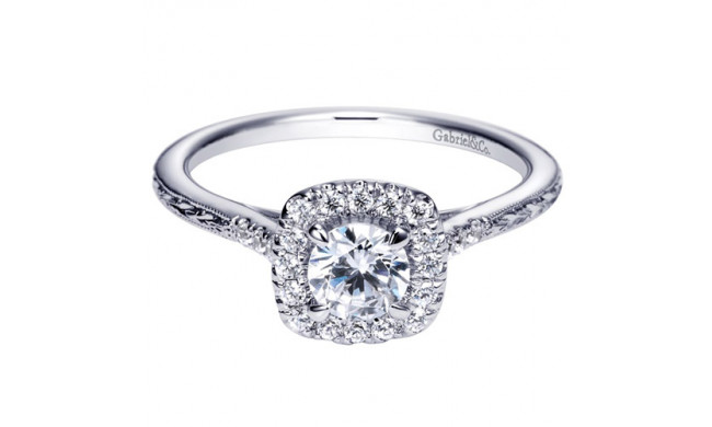 Gabriel & Co. 14k White Gold Victorian Halo Engagement Ring - ER8635W44JJ