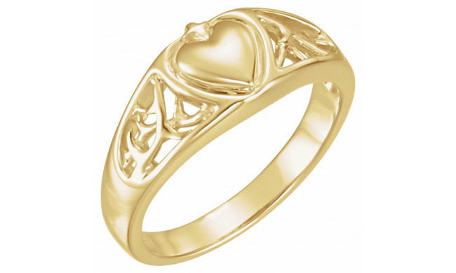 14K Yellow Heart Ring - R650966586P
