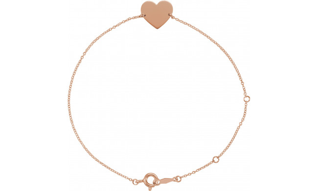 14K Rose Heart 7-8 Bracelet - BRC7821002P