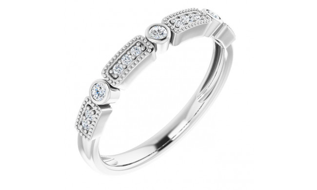 14K White 1/10 CTW Diamond Stackable Ring - 65197760001P