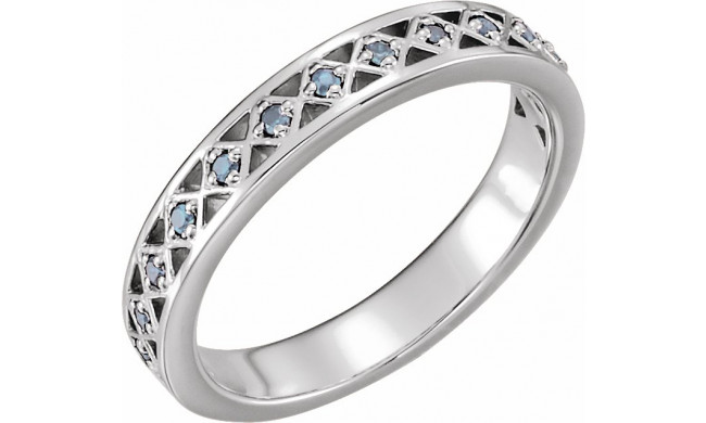 14K White Aquamarine Stackable Ring - 71831615P