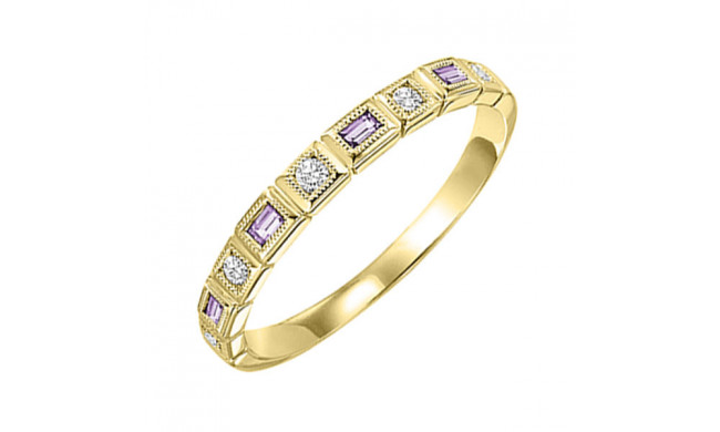 Gems One 10Kt Yellow Gold Diamond (1/12Ctw) & Syn Alexandrite (1/8 Ctw) Ring - FR1261-1YD