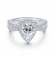 Gabriel & Co. 14k White Gold Contemporary Halo Engagement Ring - ER14425P4W44JJ