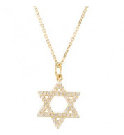 14K Yellow 1/5 CTW Diamond Star of David Necklace - R45253D101P