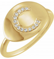 14K Yellow Initial C .08 CTW Diamond Ring - 653628606P