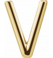 14K Yellow Single Initial V Earring - 86800228P