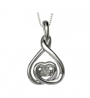 Gems One Silver (SLV 995) Diamond Rhythm Of Love Neckwear Pendant  - 1/10 ctw - ROL1184-SSWD