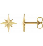 14K Yellow Star Earrings - 86757601P