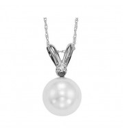 Gems One 14Kt White Gold Pearl (1/2 Ctw) Pendant - PP8.00AAA-4W