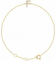 14K Yellow .05 CTW Diamond Initial F 6-7 Bracelet - 65268960032P