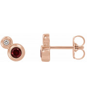 14K Rose Mozambique Garnet & .03 CTW Diamond Earrings - 868886050P