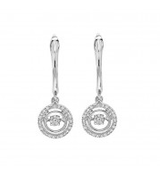 Gems One Silver (SLV 995) & Diamonds Stunning Fashion Earrings - 1/10 ctw - ROL2028-SSD