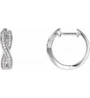 14K White 1/5 CTW Diamond Infinity-Inspired Hoop Earrings - 65295860002P