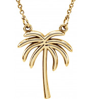 14K Yellow Palm Tree 16 1/2 Necklace - 85879100P