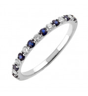 Gems One 10Kt White Gold Diamond (1/5Ctw) & Sapphire (1/5 Ctw) Ring - RG85336-1WCS