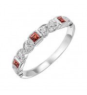 Gems One 14Kt White Gold Diamond (1/10Ctw) & Garnet (1/6 Ctw) Ring - FR1231-4WD
