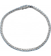 14K White Aquamarine Line 7.25 Bracelet - 65120460003P