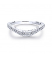 Gabriel & Co. 14k White Gold Victorian Curved Wedding Band - WB12579R4W44JJ
