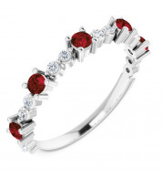 14K White Mozambique Garnet & 1/5 CTW Diamond Ring - 72051617P
