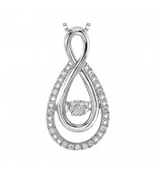 Gems One Silver (SLV 995) & Diamonds Stunning Neckwear Pendant - 1/10 ctw - ROL1030-SSD