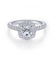 Gabriel & Co. 14k White Gold Contemporary Halo Engagement Ring - ER14102W44JJ